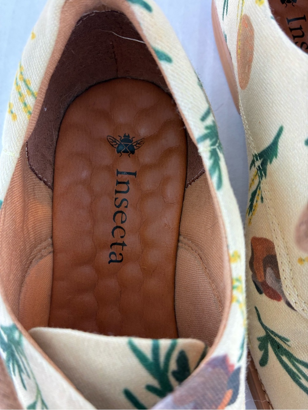 Insecta Aries Oxford Shoes Sz 7 Floral Canvas Vegan Comfort Cottagecore - Picture 6 of 10